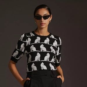 Cat Pattern Maeve Harmon Jacquard Sweater Tee